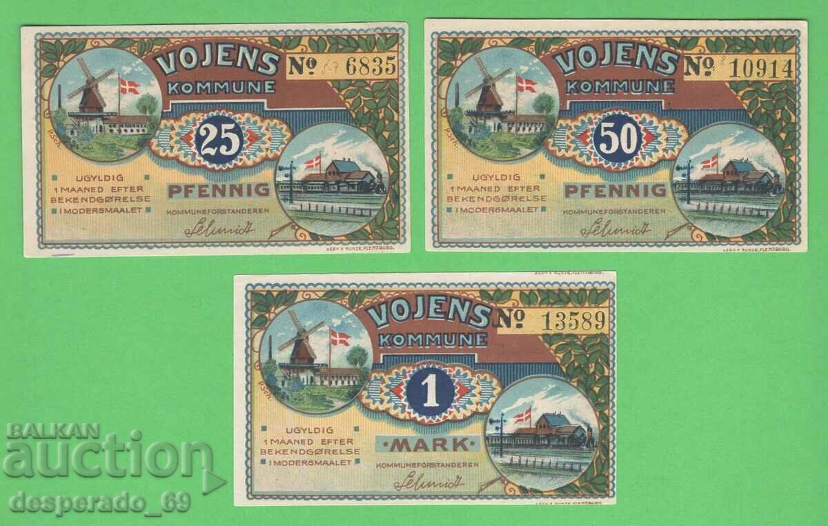 (¯`'•.¸NOTGELD (πόλη του Vojens) UNC -3 τεμ. τραπεζογραμμάτια¸.•'´¯) (¯`'•.¸NOTGELD (πόλη του Vojens) UNC -3 τεμ. τραπεζογραμμάτια¸.•'´¯)