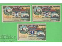 (¯`'•.¸NOTGELD (πόλη του Vojens) UNC -3 τεμ. τραπεζογραμμάτια¸.•'´¯)