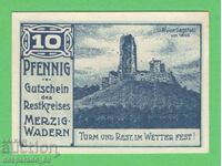 (¯`'•.¸NOTGELD (orașul Wadern) 1921 UNC -10 pfennig¸.•'´¯)