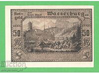 (¯`'•.¸NOTGELD (πόλη Wasserburg) 1920 UNC -50 pfennig¸.•'´¯)