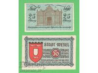 (¯`'•.¸NOTGELD (πόλη του Wesel) 1920 UNC -2 τεμ. τραπεζογραμμάτια¸.•'´¯)