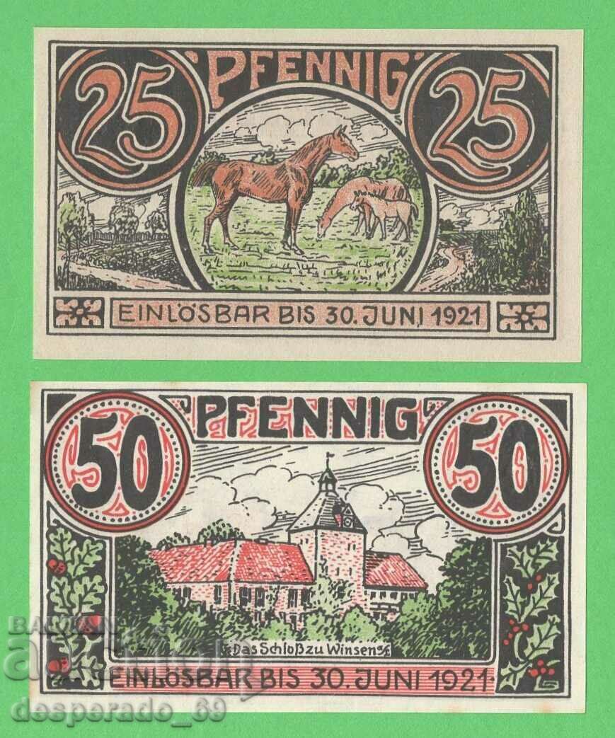 (¯`'•.¸NOTGELD (city Winsen) 1921 UNC- -2 pcs. banknotes¸.•'´¯) with price 5.00 BGN | € 2.56 (¯`'•.¸NOTGELD (city Winsen) 1921 UNC- -2 pcs. banknotes¸.•'´¯) with price 5.00 BGN | € 2.56