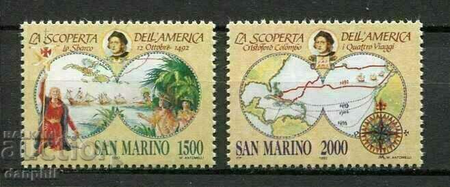 San Marino 1992 "Discovery of America", unbranded series