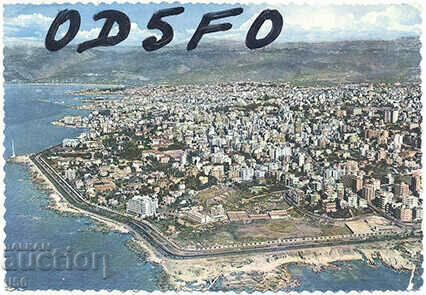 Λίβανος - Βηρυτό - εναέρια άποψη - ραδιοφωνικός χάρτης - 1968