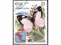Marca de marcă Fauna Butterfly 1982 din Nicaragua