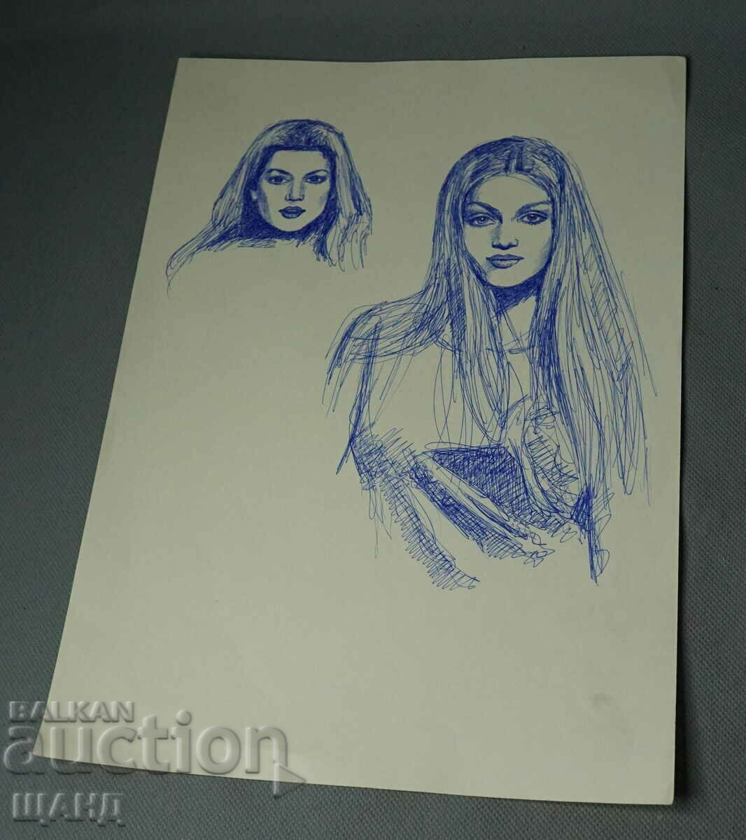 Ioto Metodiev Desen Imagine portret de mare al unei femei