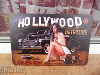 Metal plate car Hollywood detective crime clues ero
