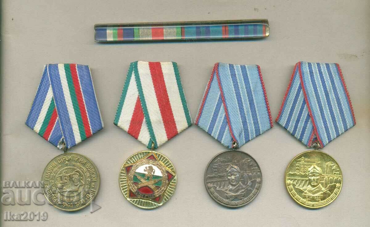Рядък комплект медали Строителни Войски с оригинална колодка