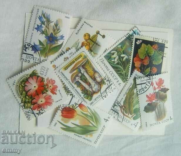 Postage stamps USSR Plants 1980s - 10 pieces with price 1.40 BGN | € 0.72