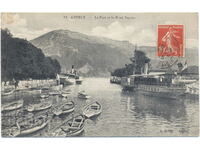 Франция - Савоя - Анеси - езеро - пристанище - кораб - 1915