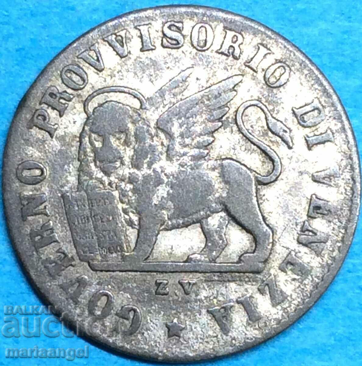 15 чентесими 1848 Италия Венециански Лъв сребро
