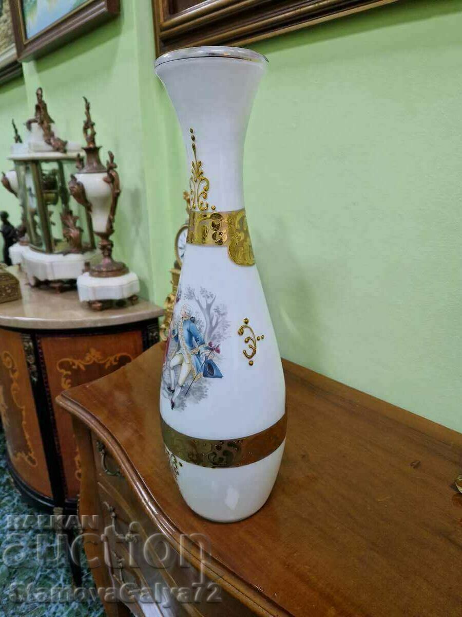 Superbă vază antică din sticlă opalină franceză - 5