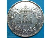 5 kroner 1908 5 kroner Austria Hungary Angels/Ference Jozsef
