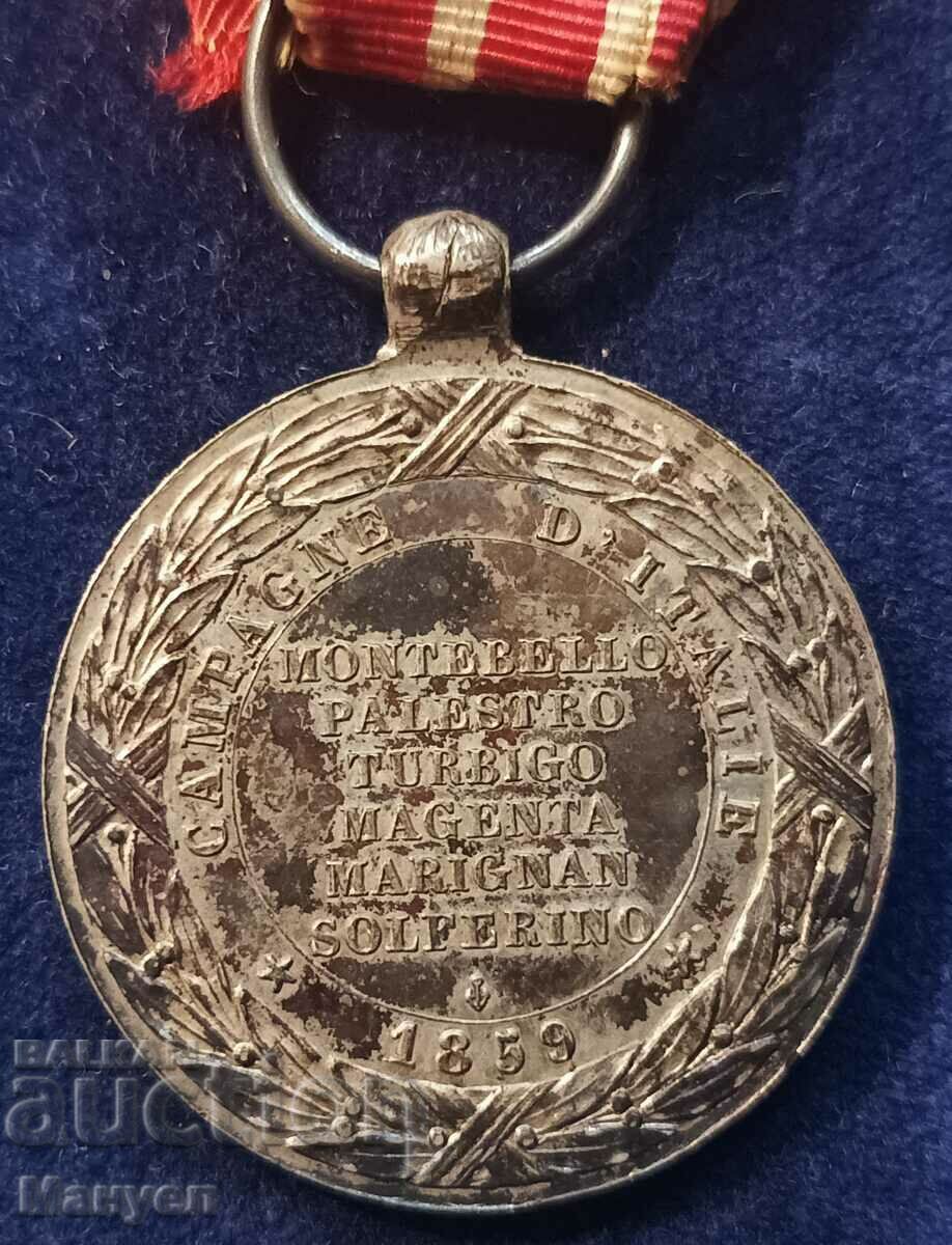 Medal for participation in the Italian campaign of 1859. Napoleon III - 7 Medal for participation in the Italian campaign of 1859. Napoleon III - 7