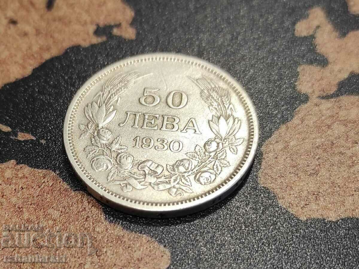 Bulgaria 50 BGN, 1930 - Argint 0,500