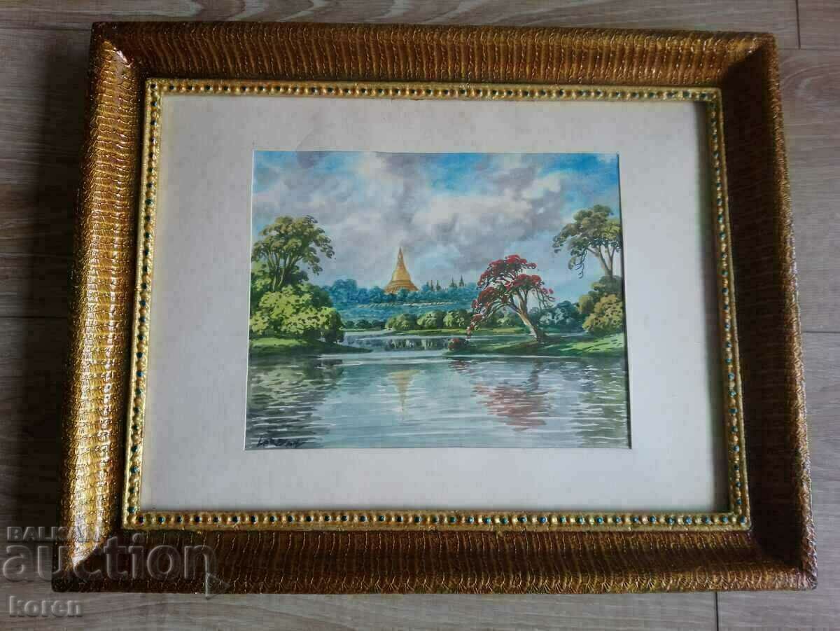 Аукцион Акварел на бирманския / мианмарския художник Лар Бан