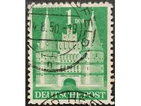 Използвана германска пощенска марка: американска и британс..