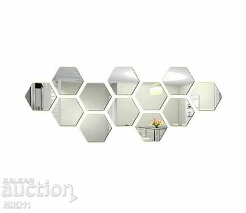 12 pcs. Small mirror hexagon stickers for decoration with price 8.00 BGN | € 4.09 12 pcs. Small mirror hexagon stickers for decoration with price 8.00 BGN | € 4.09