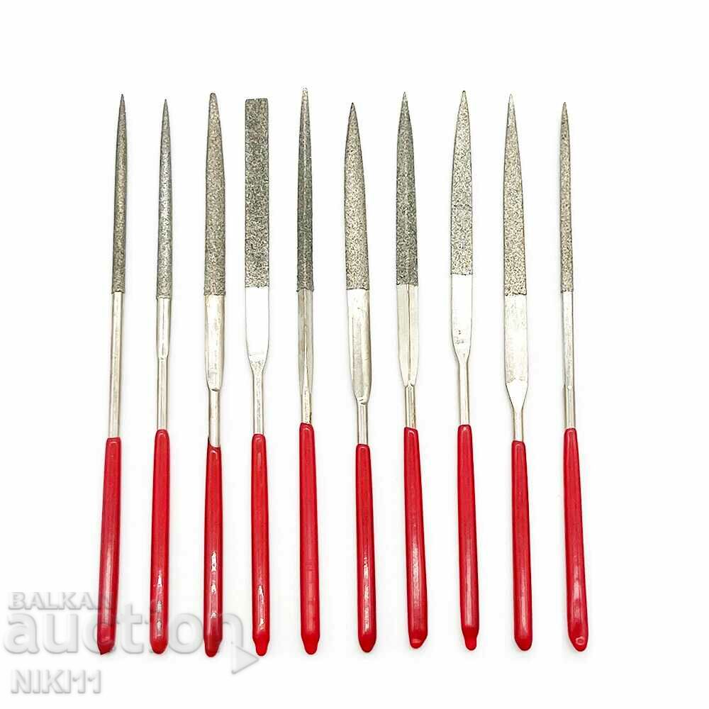 10 pieces Diamond files, small files with different profiles