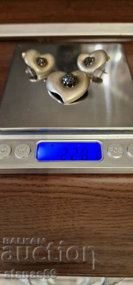 Silver earrings with a pendant - 22 g. - 6 Silver earrings with a pendant - 22 g. - 6