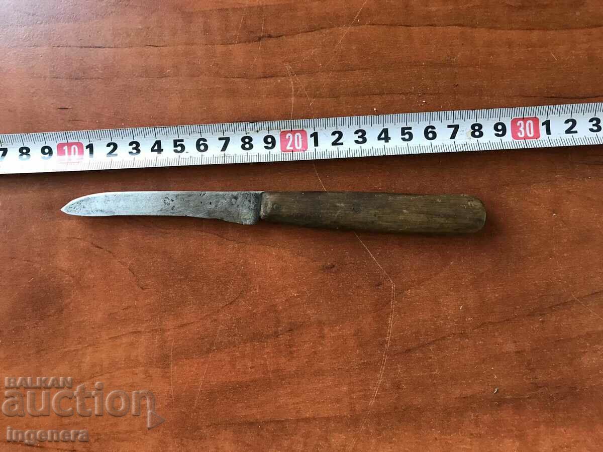 KNIFE SHARP OLD WITH WOODEN HANDLE