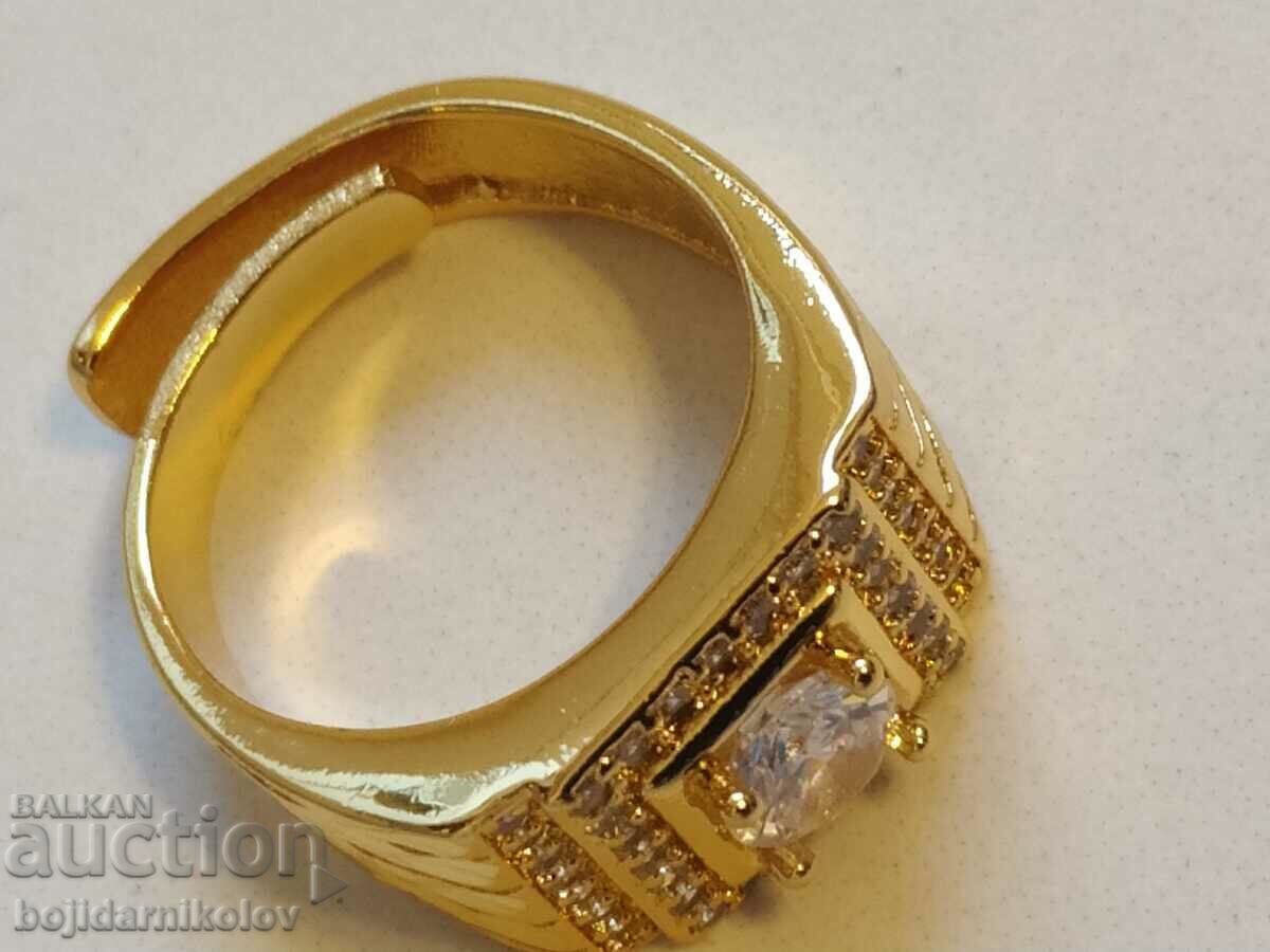 Delivery of New men's adjustable ring with white crystals Delivery of New men's adjustable ring with white crystals