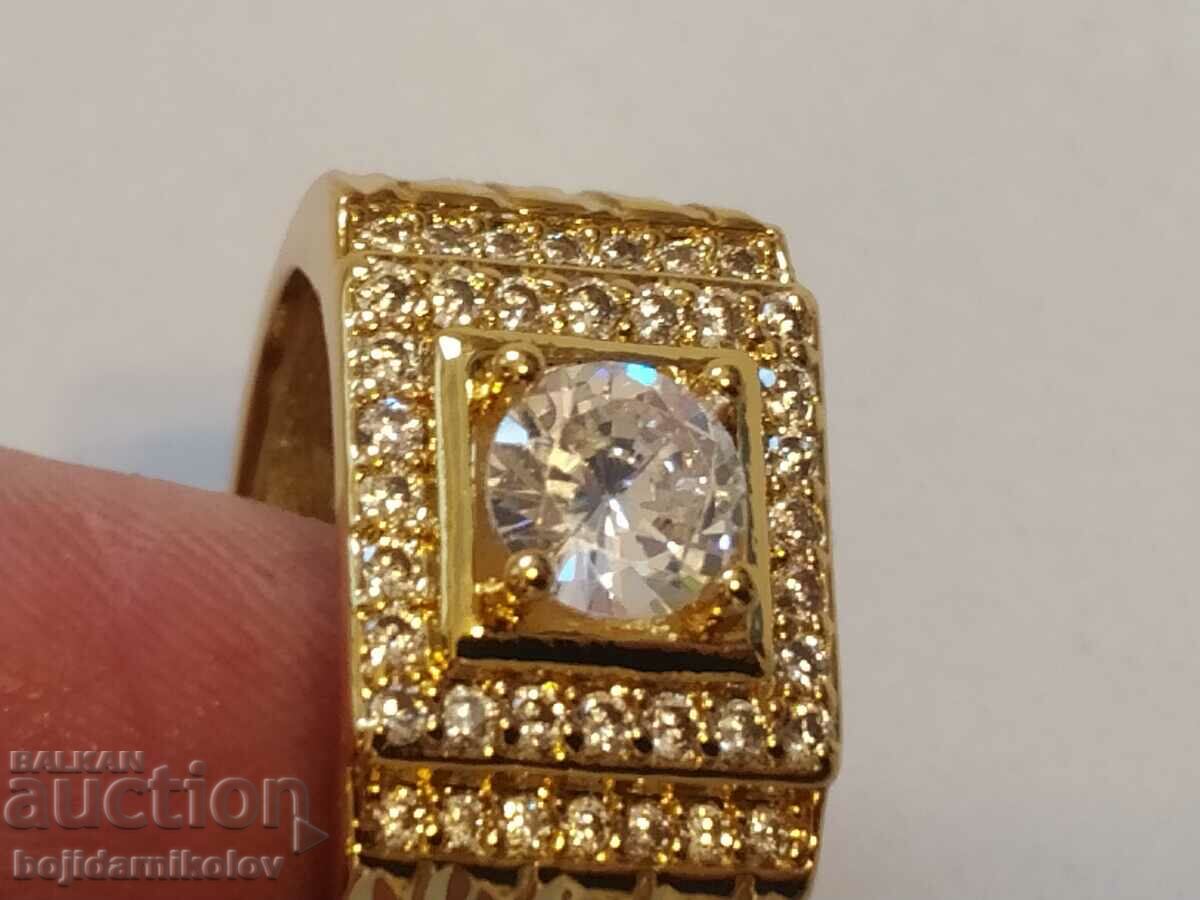 New men's adjustable ring with white crystals - 5 New men's adjustable ring with white crystals - 5