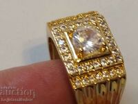 Νέο ανδρικό ρυθμιζόμενο δαχτυλίδι με λευκά κρύσταλλα