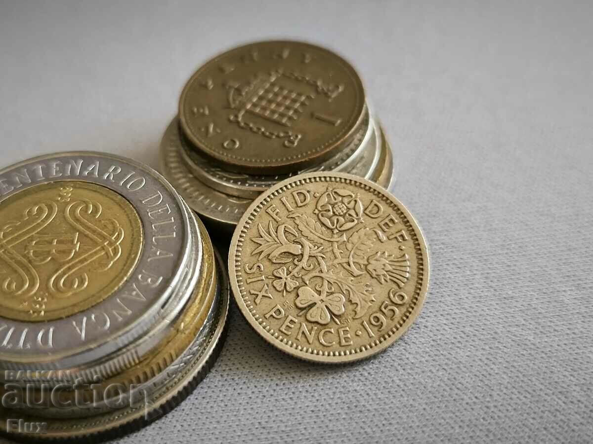 Монета - Великобритания - 6 пенса | 1956г.