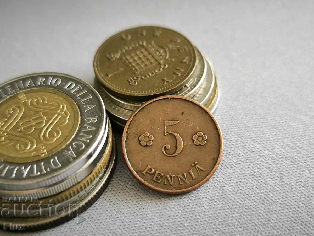 Монета - Финландия - 5 пения | 1922г.