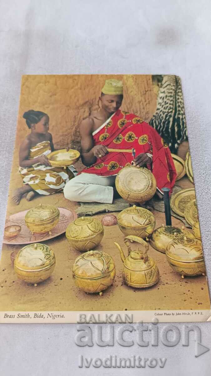 Postcard Bilda, Nigeria Brass Smith 1984