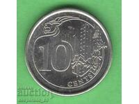 (¯`'•.¸ 10 cents 2016 SINGAPORE aUNC ¸.•'´¯)