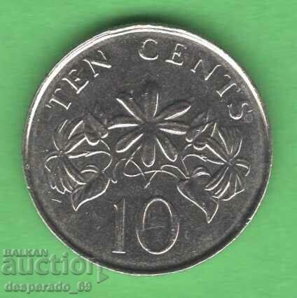 (¯`'•.¸ 10 cents 2011 SINGAPORE aUNC ¸.•'´¯)