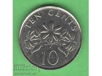 (¯`'•.¸ 10 cents 2011 SINGAPORE aUNC ¸.•'´¯)