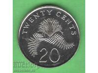 (¯`'•.¸ 20 cents 2012 SINGAPORE aUNC ¸.•'´¯)