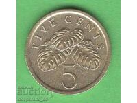 (¯`'•.¸ 5 cents 1989 SINGAPORE UNC- ¸.•'´¯)