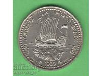 (¯`'•.¸ 100 Escudos 1989 PORTUGALIA UNC ¸.•'´¯)