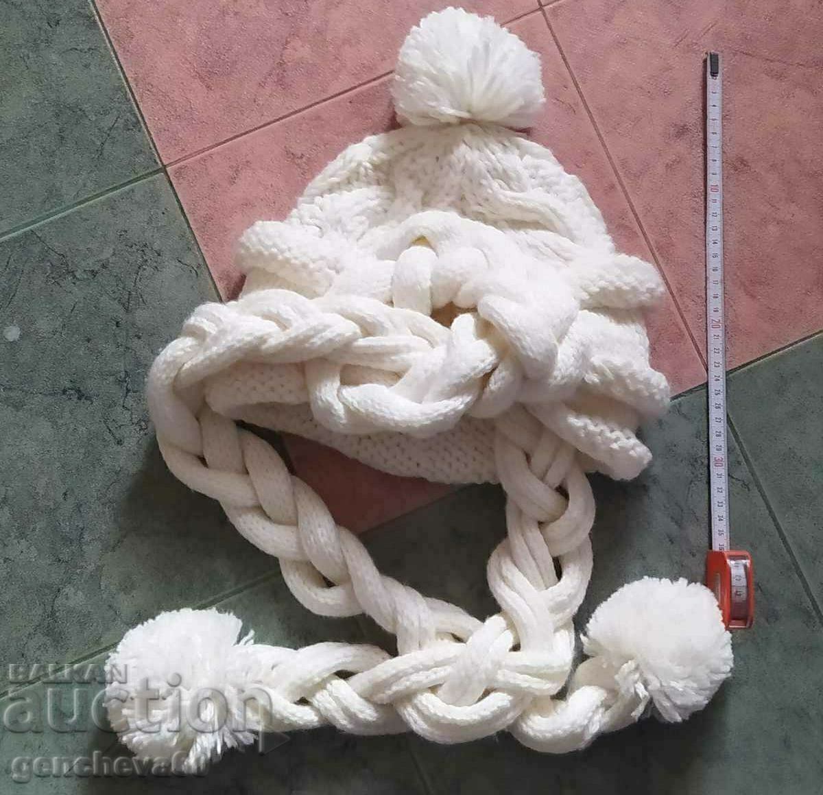 Auction Knitted winter hat and scarf - two in one Auction Knitted winter hat and scarf - two in one