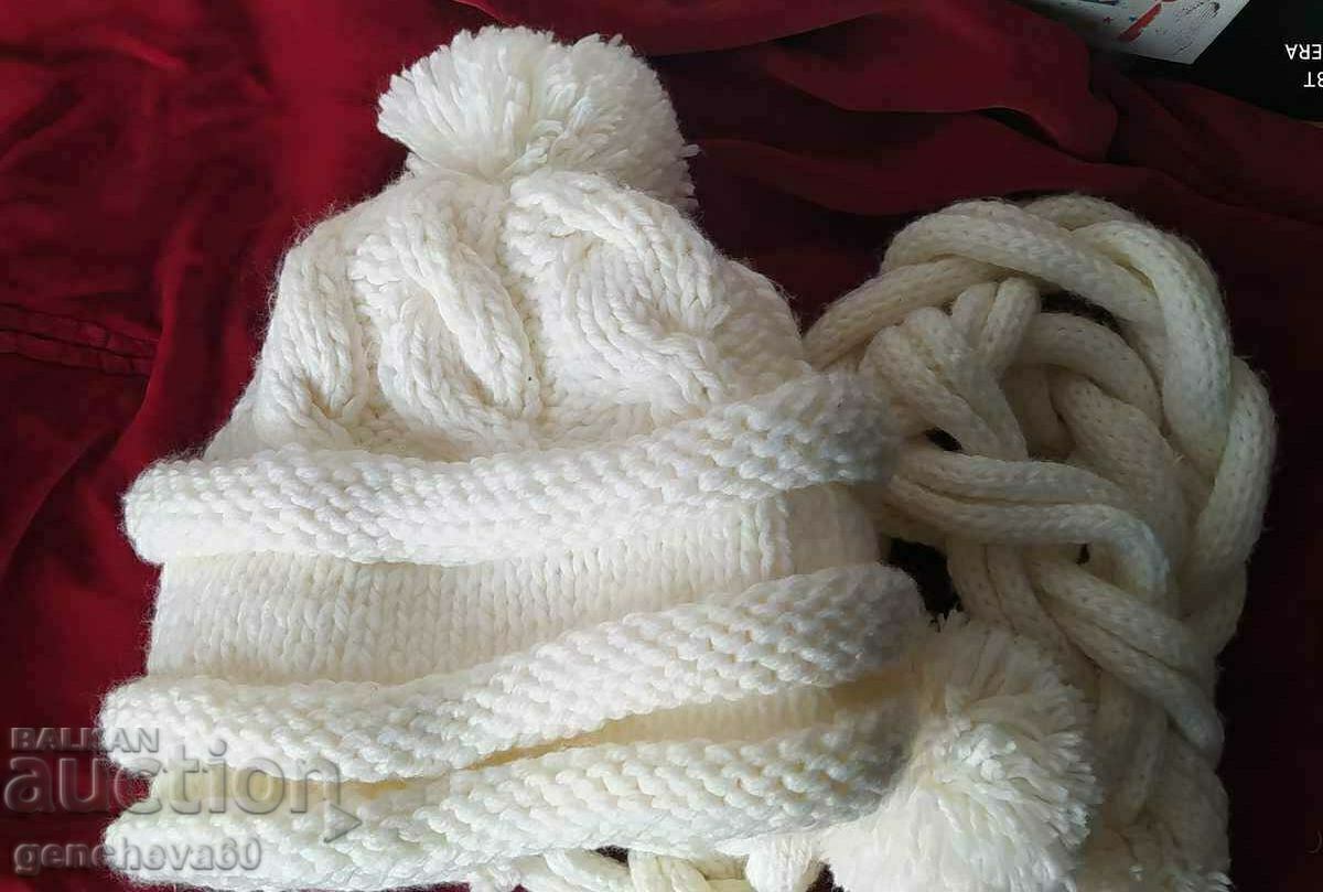 Knitted winter hat and scarf - two in one - 6 Knitted winter hat and scarf - two in one - 6