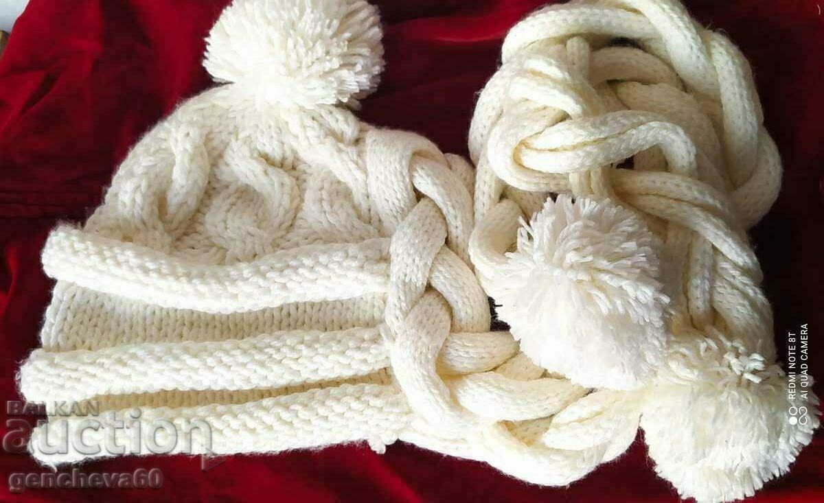 Knitted winter hat and scarf - two in one - 7 Knitted winter hat and scarf - two in one - 7