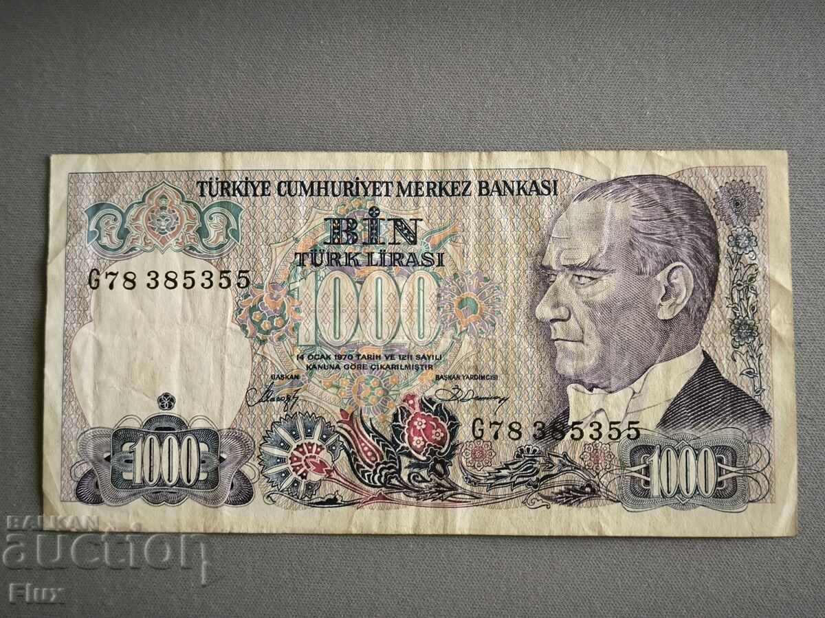 Bancnota - Turcia - 1000 lire | 1970