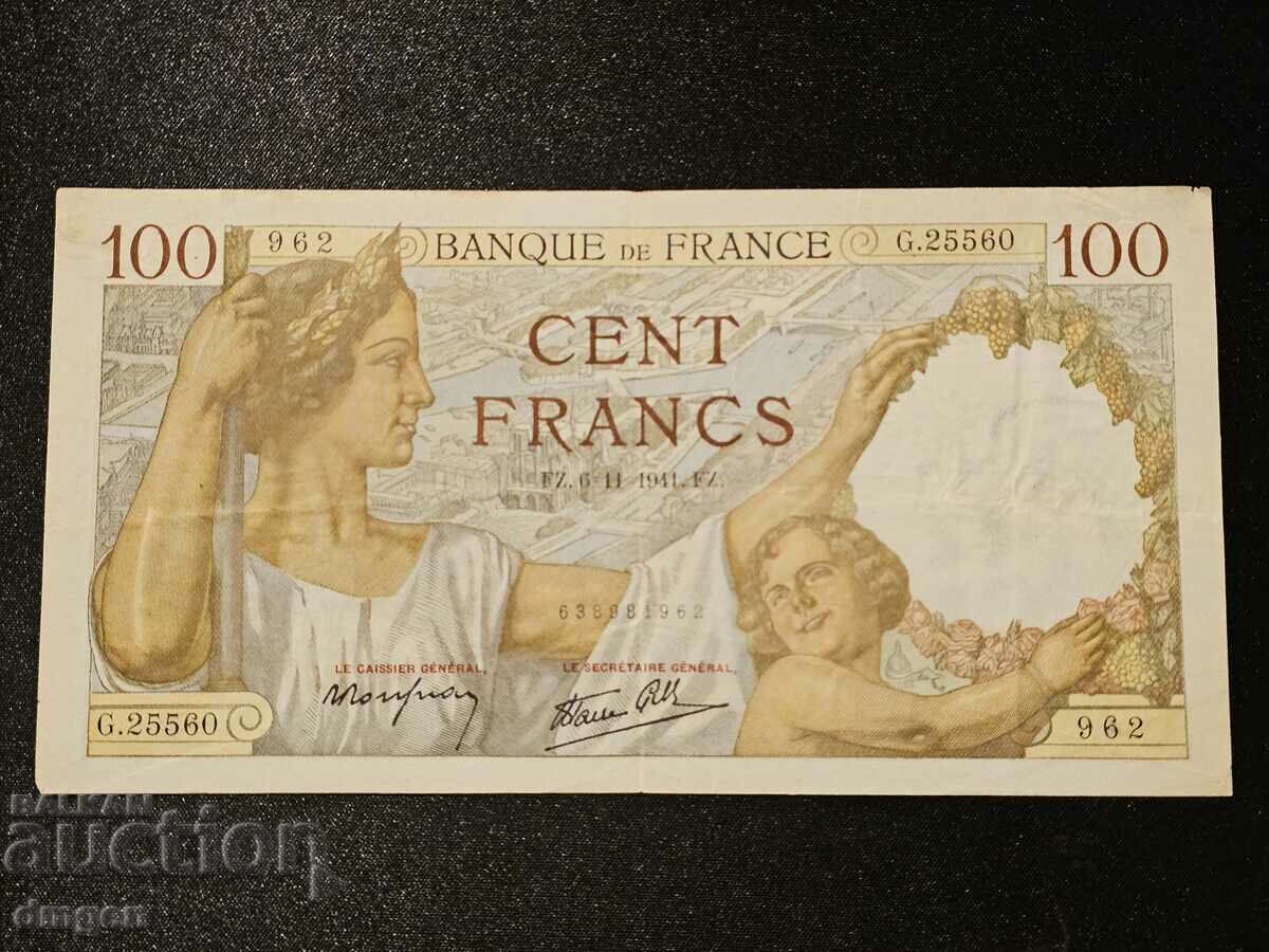 100 φράγκα Γαλλία 1941