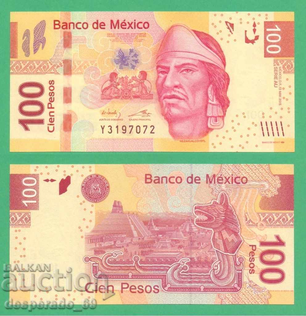 (¯`'•.¸   МЕКСИКО  100 песо 2015  UNC   ¸.•'´¯)