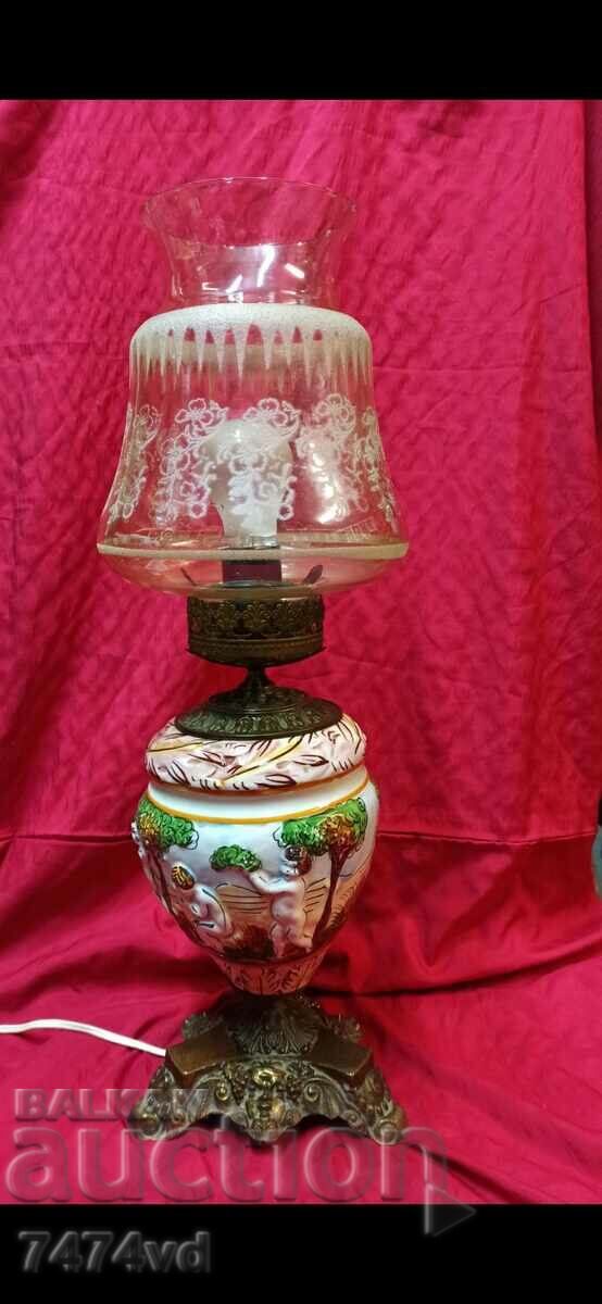 UNIQUE TABLE LAMP PORCELAIN RELIEF IMAGES AND BRONZE with price 450.00 BGN | € 230.08 UNIQUE TABLE LAMP PORCELAIN RELIEF IMAGES AND BRONZE with price 450.00 BGN | € 230.08