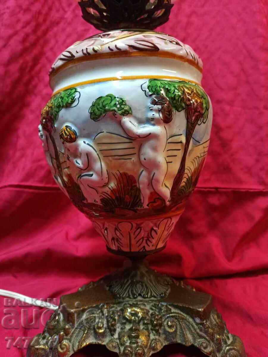 UNIQUE TABLE LAMP PORCELAIN RELIEF IMAGES AND BRONZE - 5 UNIQUE TABLE LAMP PORCELAIN RELIEF IMAGES AND BRONZE - 5