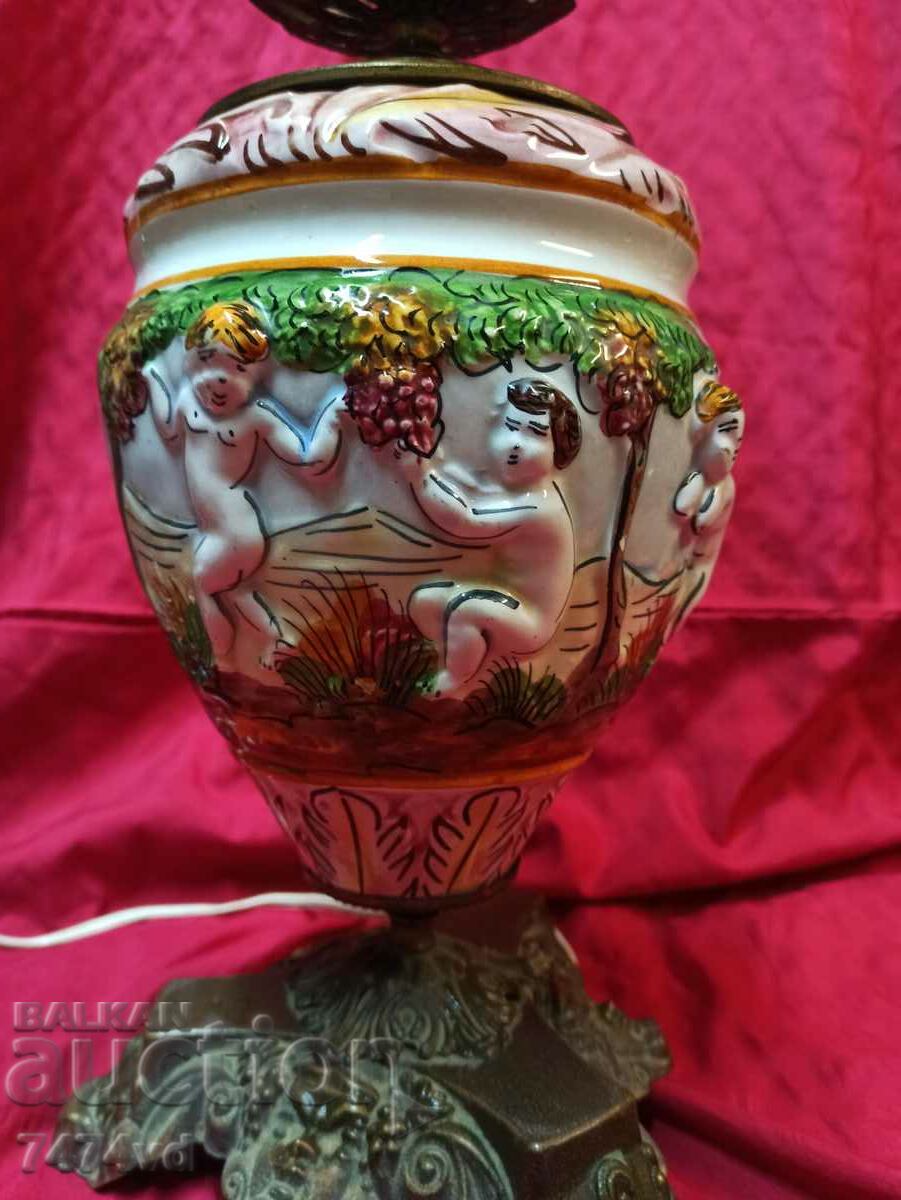 UNIQUE TABLE LAMP PORCELAIN RELIEF IMAGES AND BRONZE - 6 UNIQUE TABLE LAMP PORCELAIN RELIEF IMAGES AND BRONZE - 6