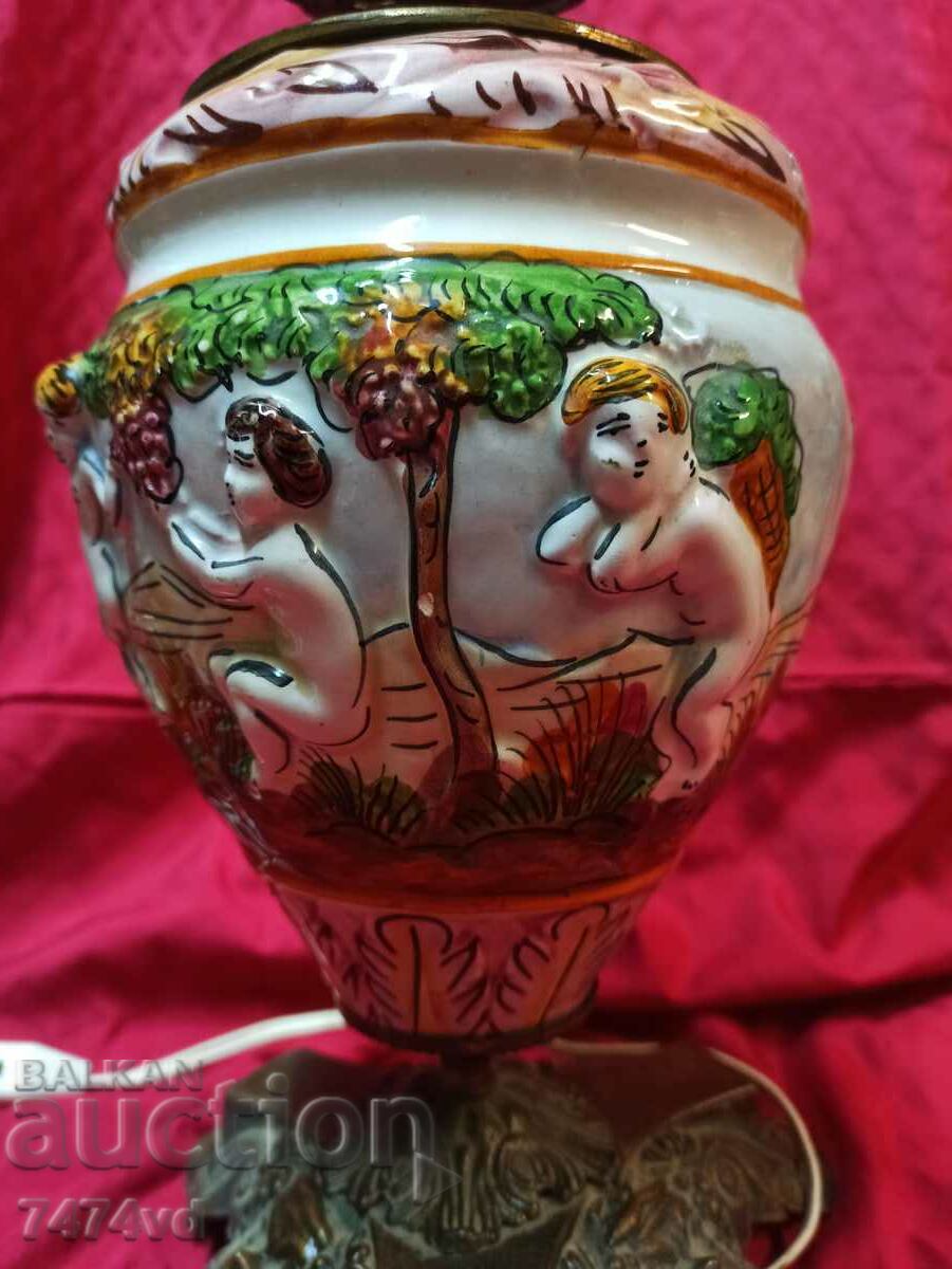 UNIQUE TABLE LAMP PORCELAIN RELIEF IMAGES AND BRONZE - 7 UNIQUE TABLE LAMP PORCELAIN RELIEF IMAGES AND BRONZE - 7