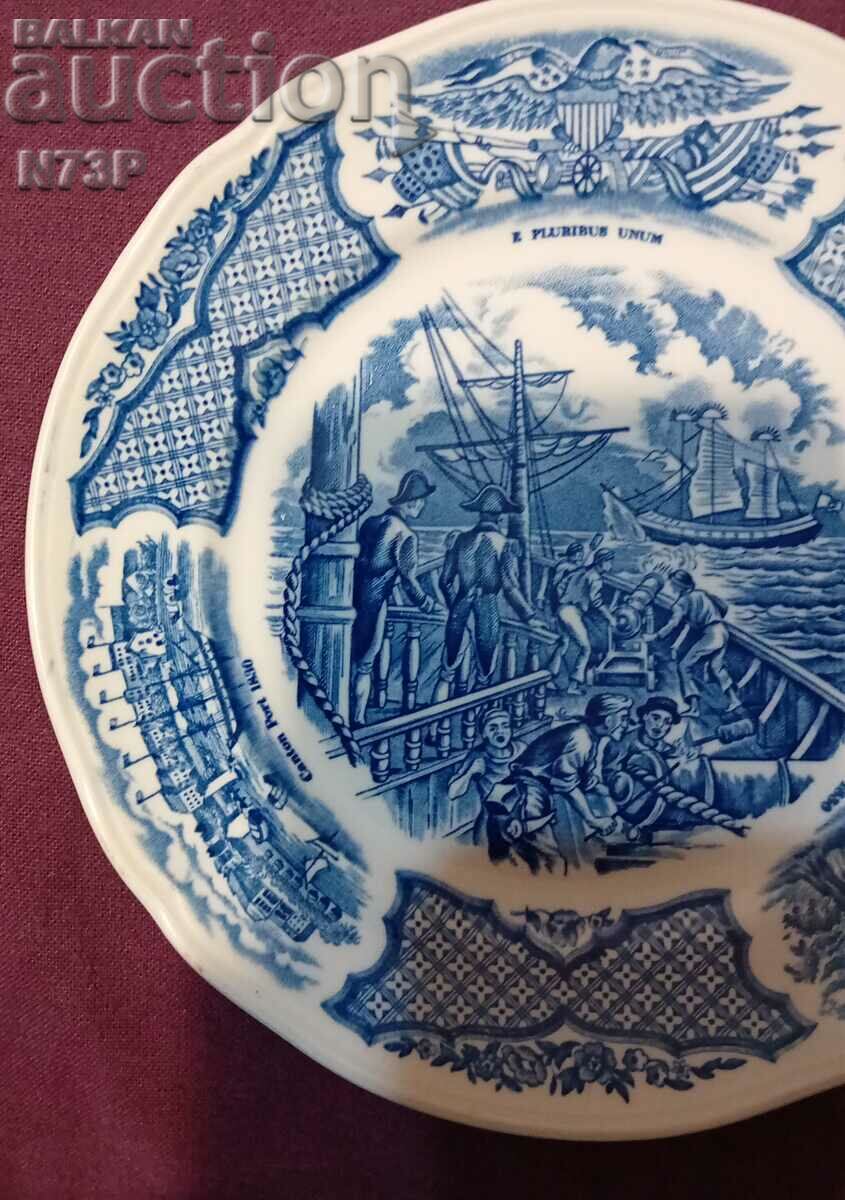 OLD PORCELAIN PLATE. MADE IN ENGLAND. with price 16.00 BGN | € 8.18 OLD PORCELAIN PLATE. MADE IN ENGLAND. with price 16.00 BGN | € 8.18