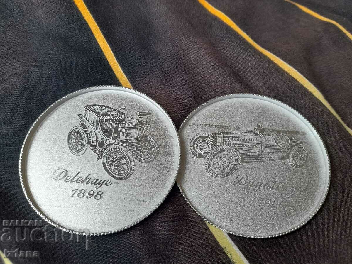 Доставка на Стари алуминиеви подложки за чаши с Автомобили Доставка на Стари алуминиеви подложки за чаши с Автомобили