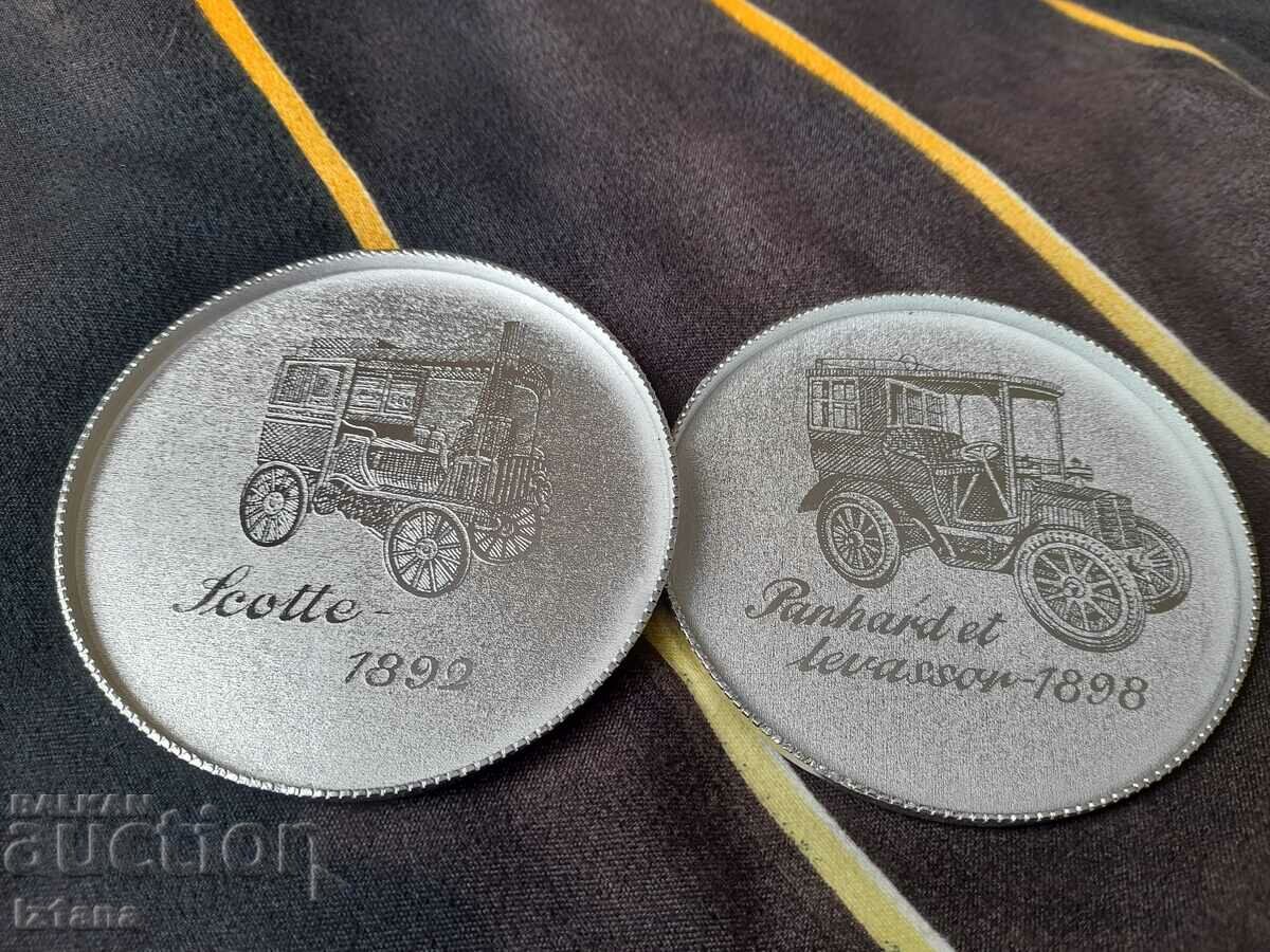 Стари алуминиеви подложки за чаши с Автомобили - 5 Стари алуминиеви подложки за чаши с Автомобили - 5